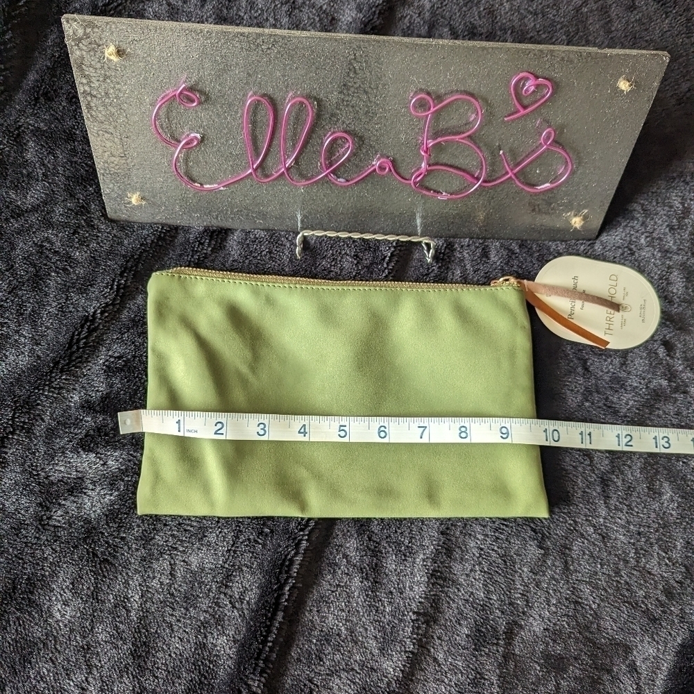 NWT Threshold Zippered Faux Suede Pouch